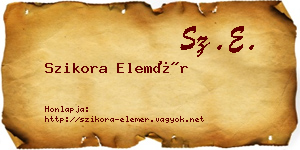 Szikora Elemér névjegykártya