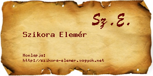Szikora Elemér névjegykártya
