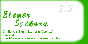 elemer szikora business card
